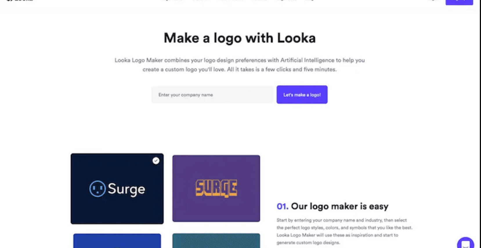 Captura de pantalla de Looka